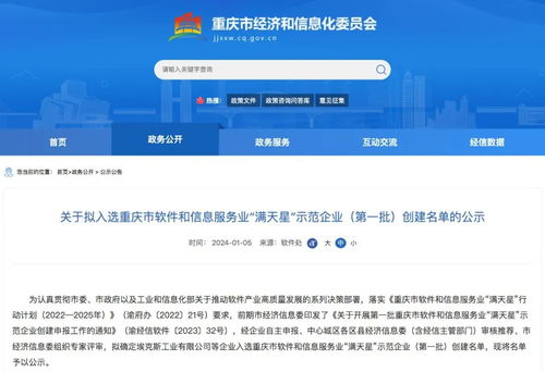 亚信科技旗下数智逻辑入选重庆市“满天星”示范企业，引领软件与信息服务业高质量发展